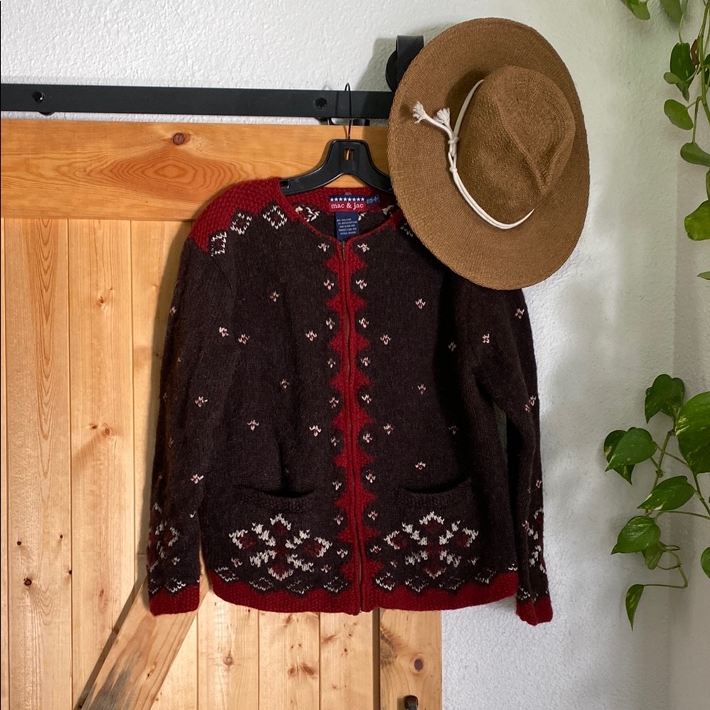 Vintage Zip Up Knit Sweater